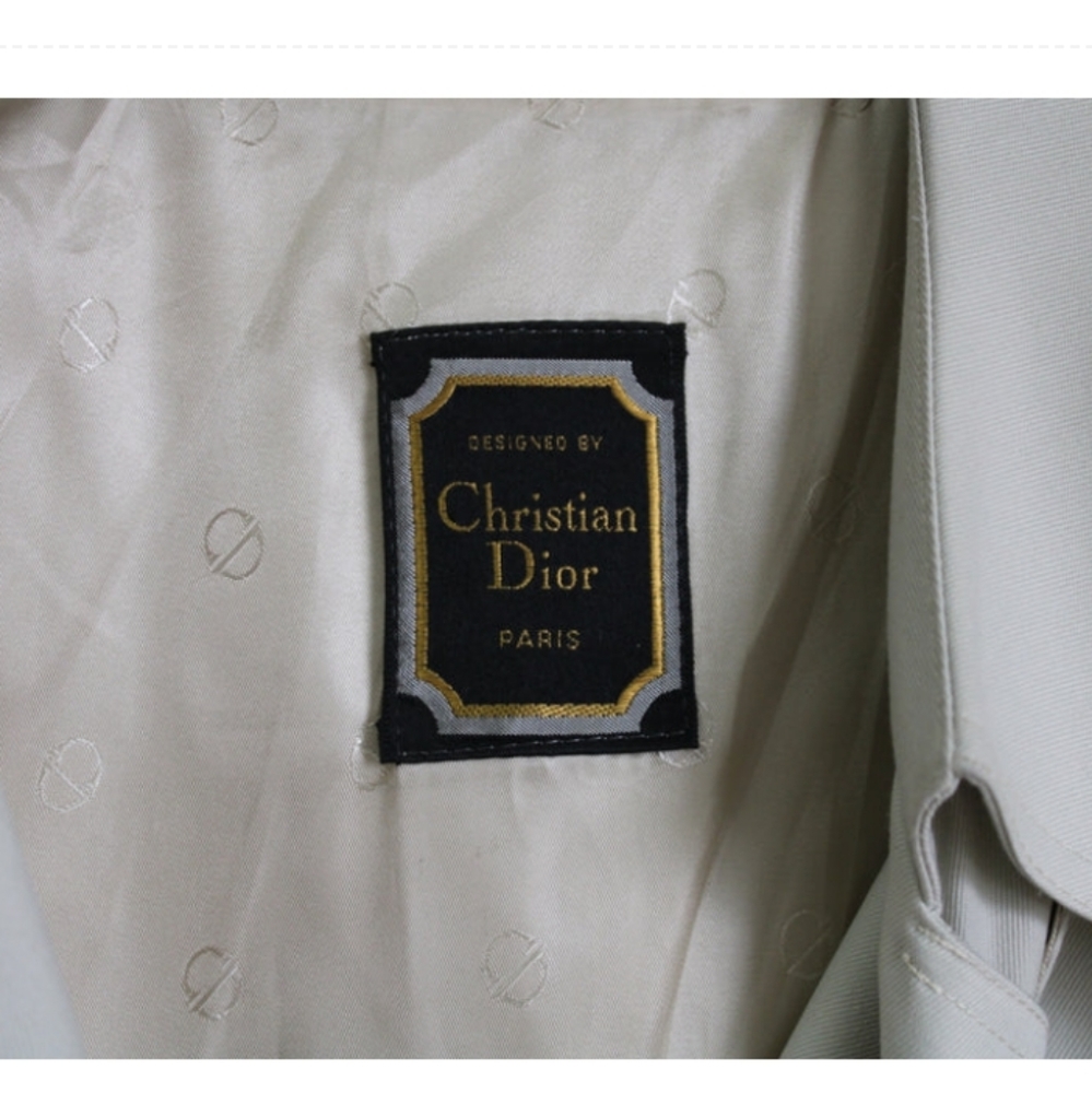 SOLD Christian Dior Vintage Mens Tan Khaki Trench Coat Ankle Length - Picture 13 of 15